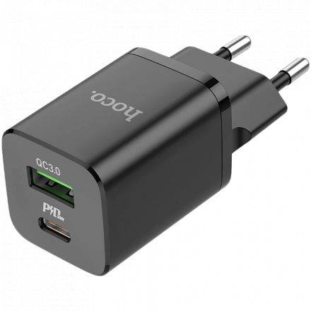 Power Adapter HOCO 2*USB/USB-C, 30 W